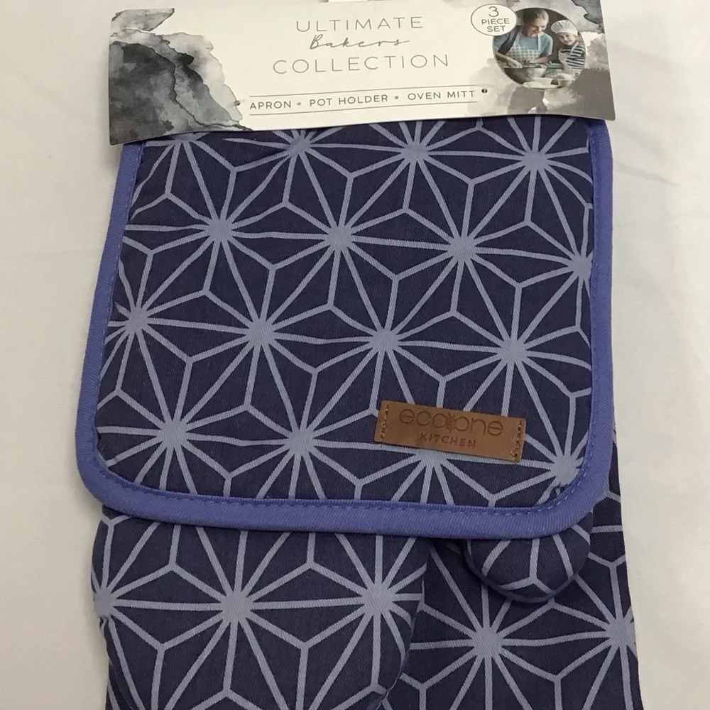 Kitchen Purple Geometric Linen Set